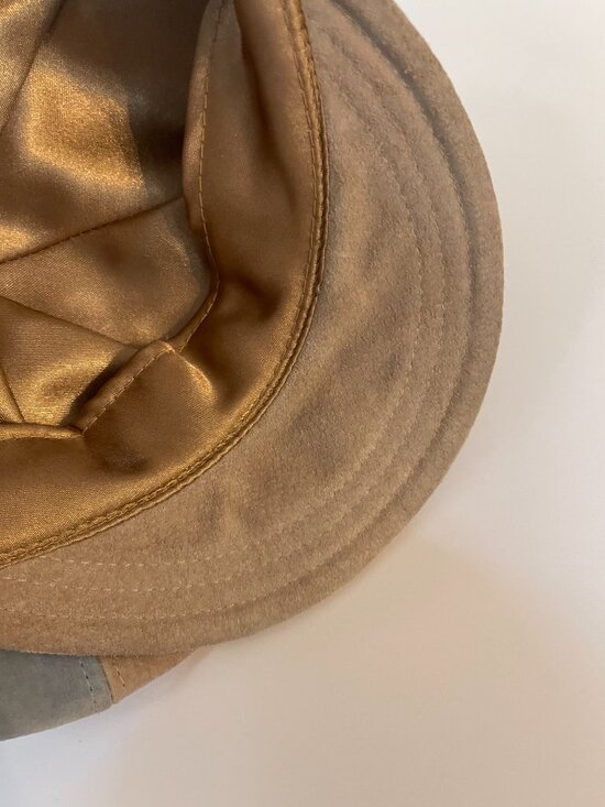 Vintage Y2K Liz Claiborne Suede Patchwork Baker Boy Hat main image 4